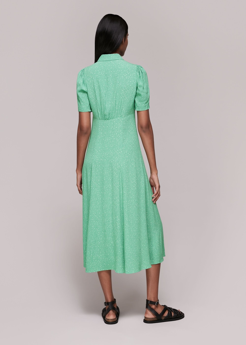 Whistles ditsy blossom midi shirt dress clearance