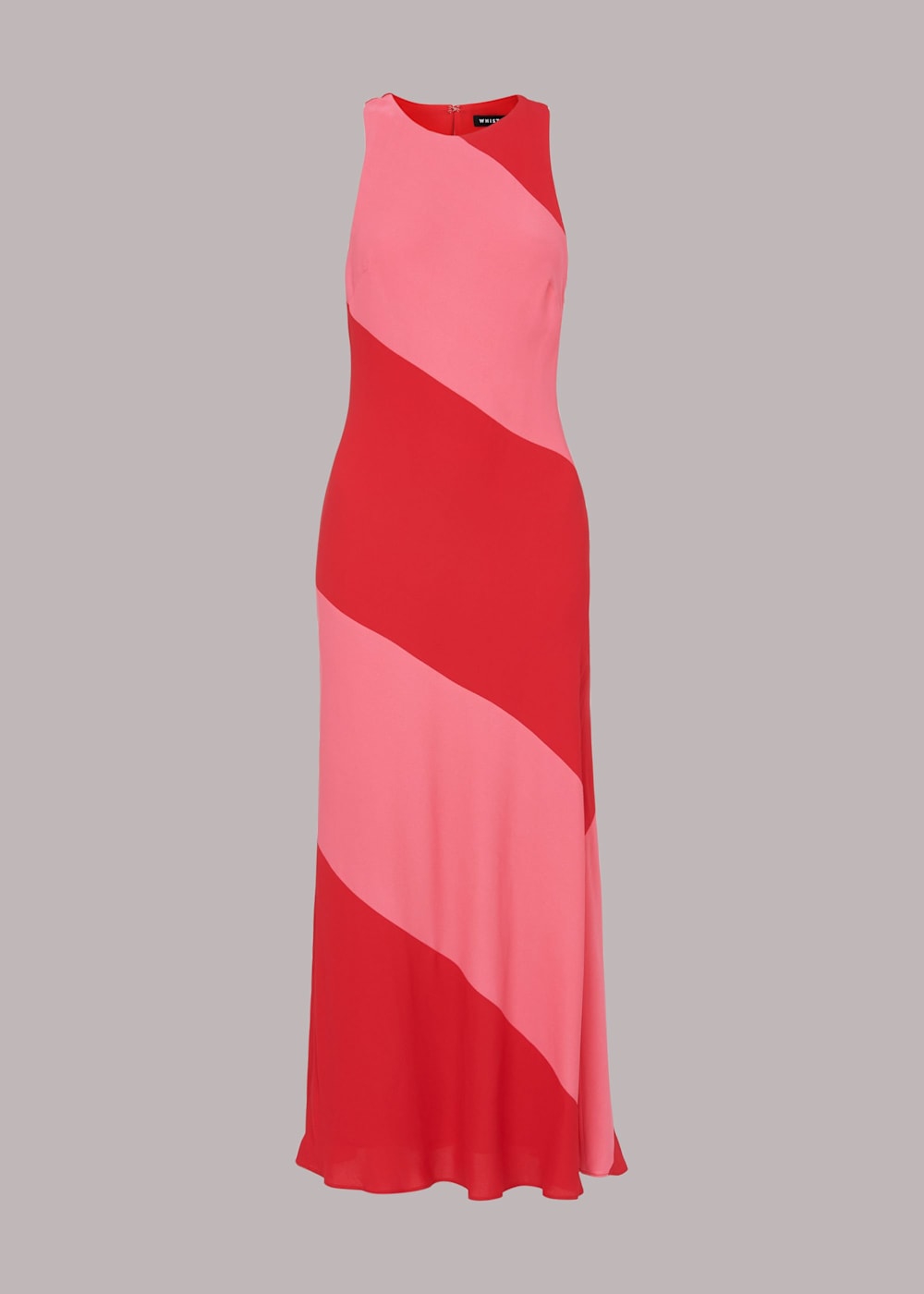 Red Multi Poppy Panelled Satin Dress WHISTLES Whistles UK