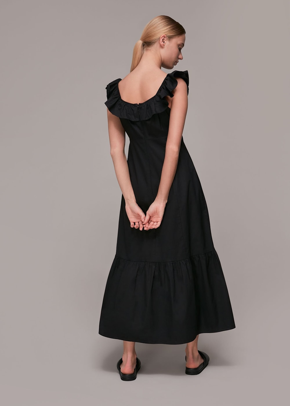 Poplin frill dress sale