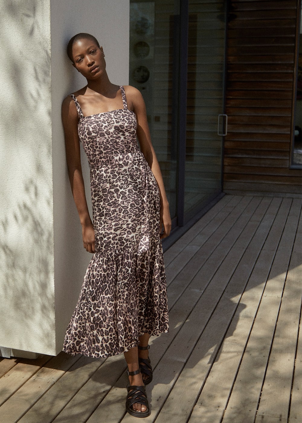 Leopard Print Eleta Leopard Silk Mix Dress WHISTLES Whistles UK