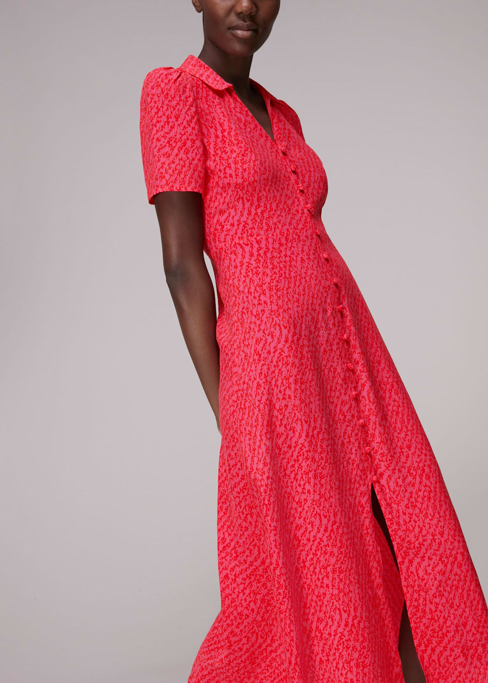 Pink Multi Rowan Diagonal Print Dress WHISTLES Whistles UK