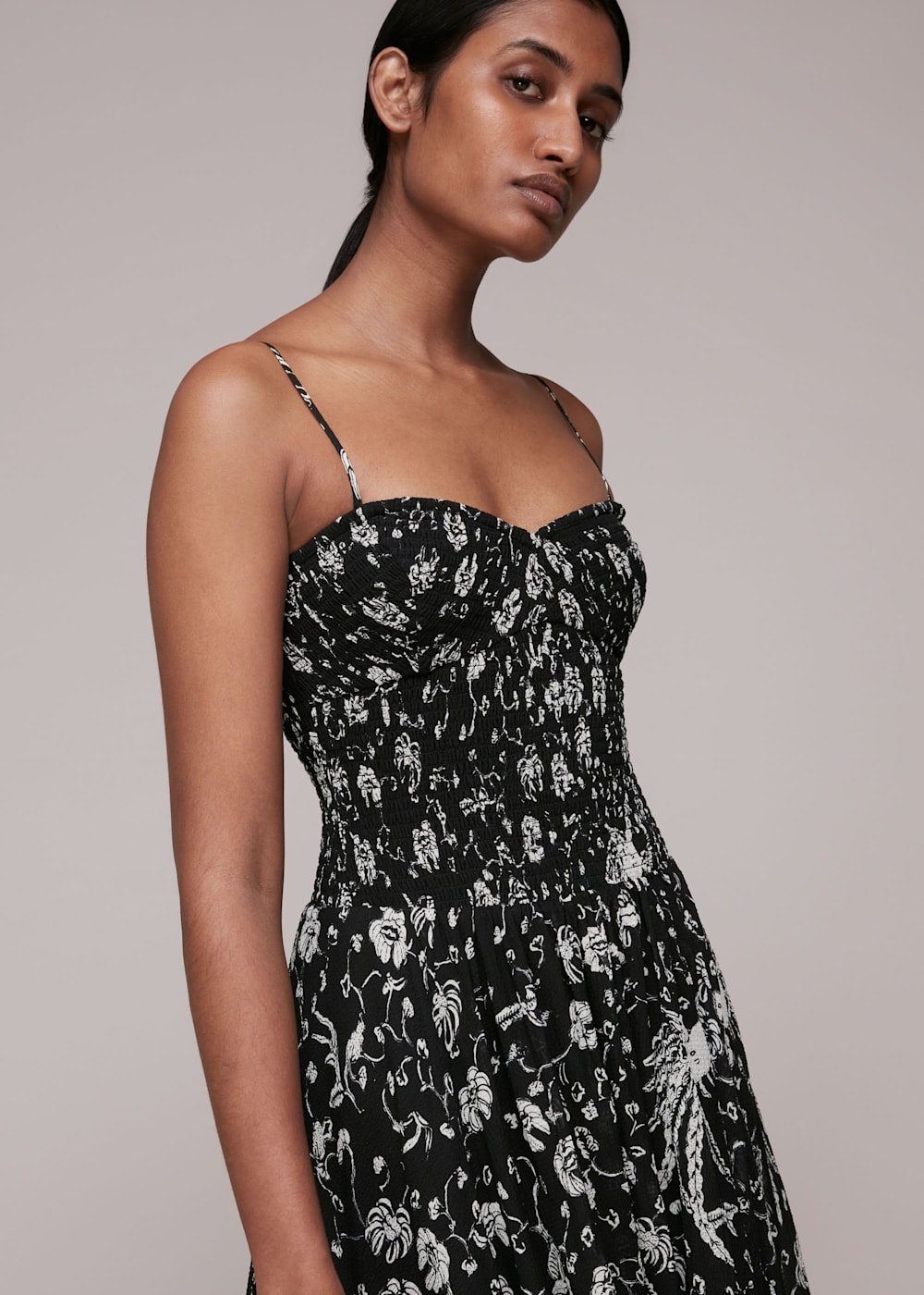 Bird print midi dress top