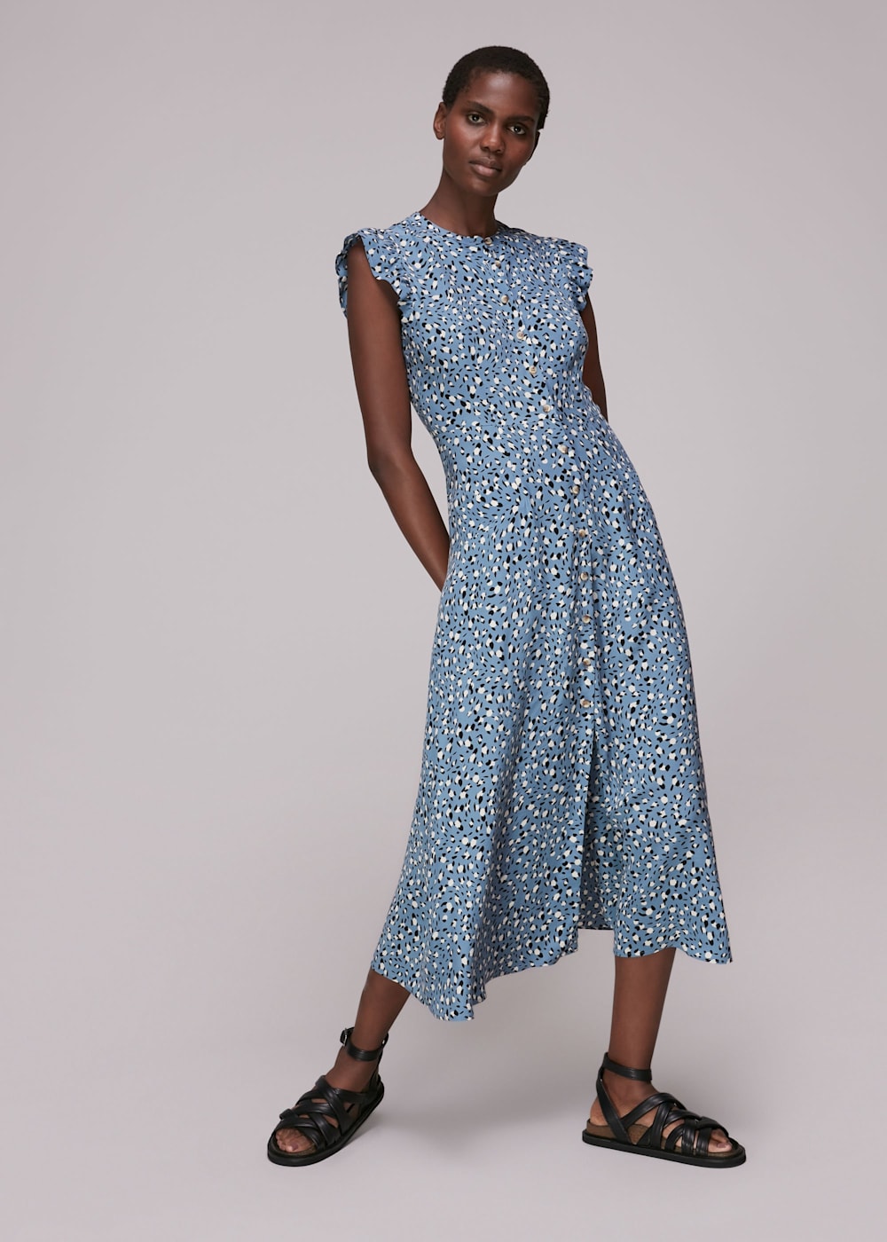 Leopard print frill dress sale