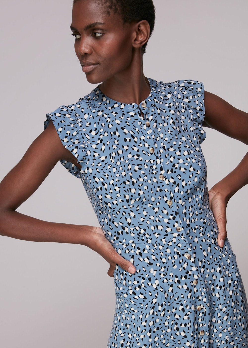 Leopard print frill dress sale