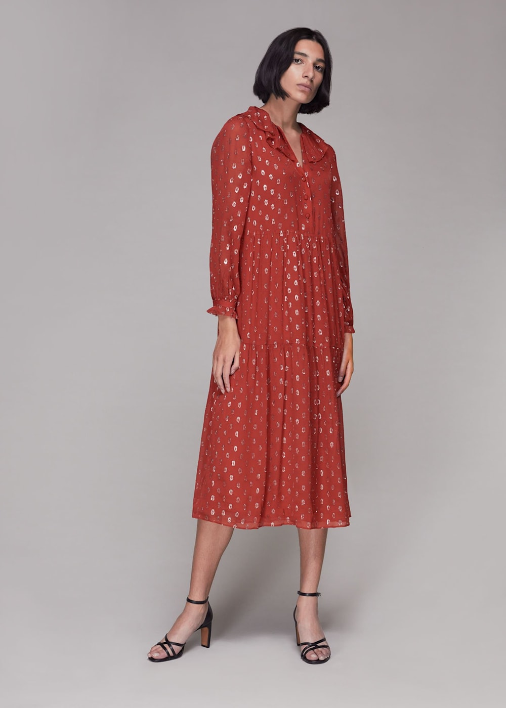 Midi dress rust on sale