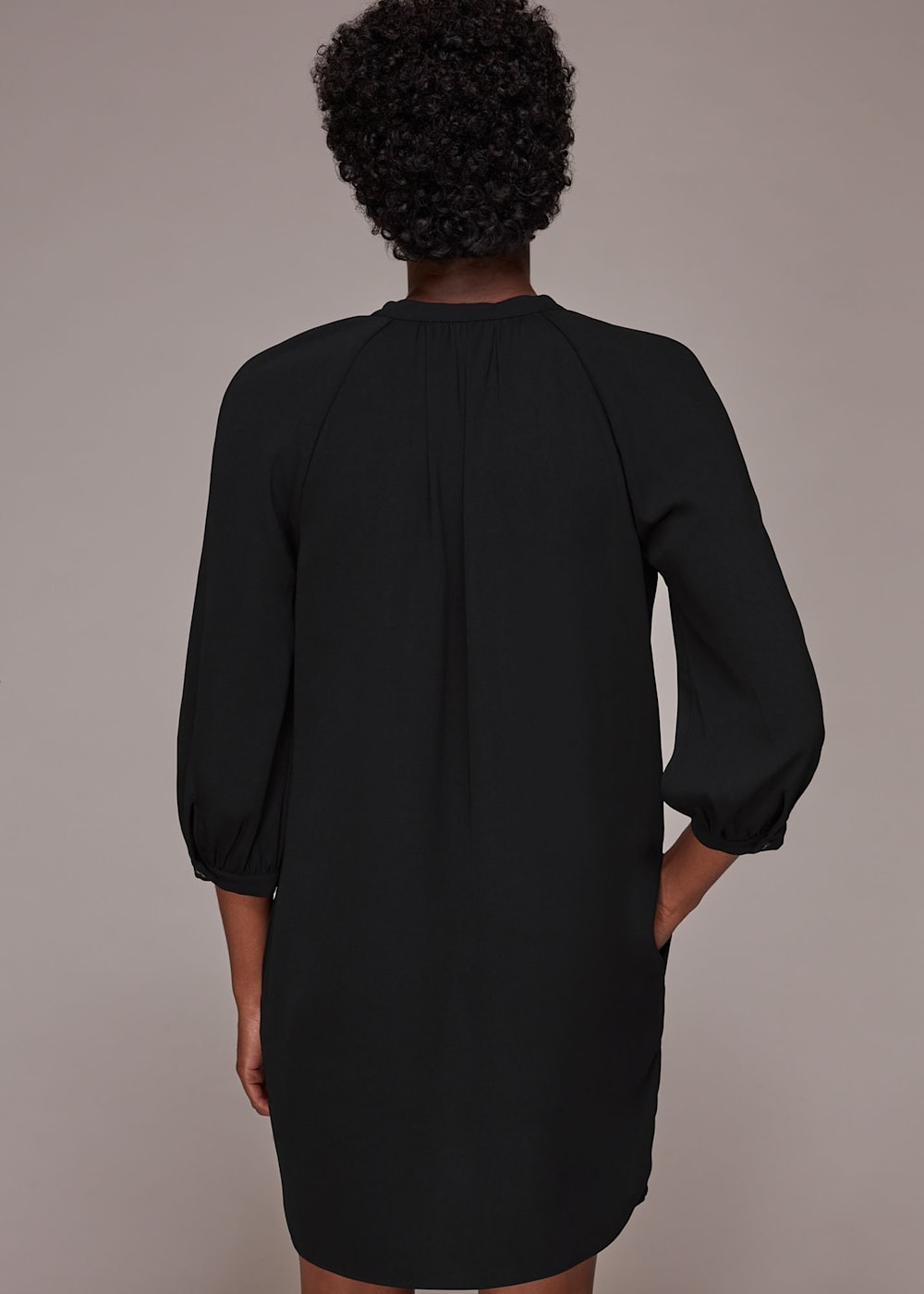 Black Crepe Cocoon Dress WHISTLES Whistles UK