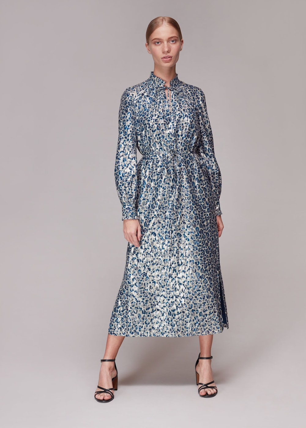 Multicolour Animal Metallic Silk Mix Dress WHISTLES Whistles UK