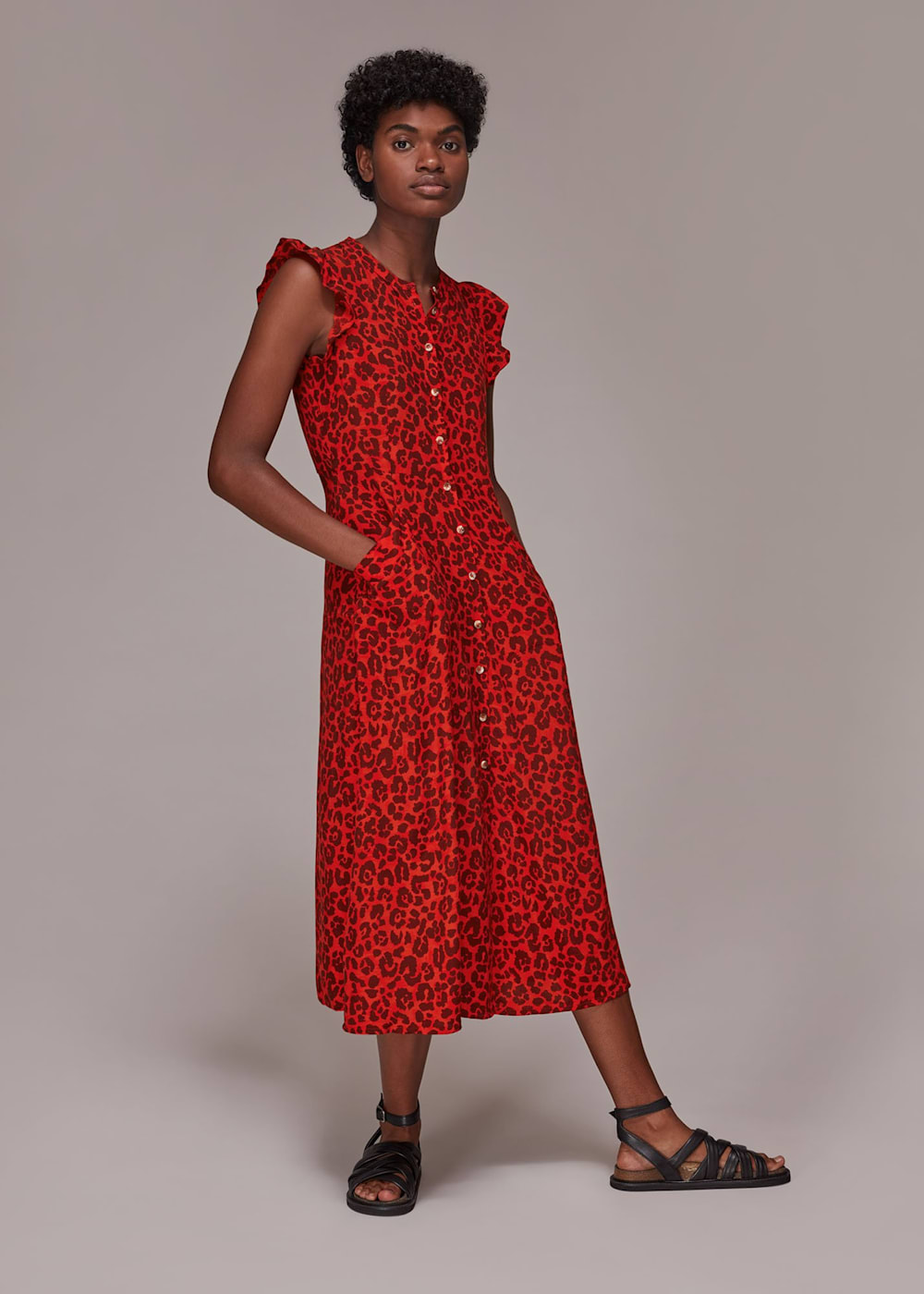 Animal print red dress clearance