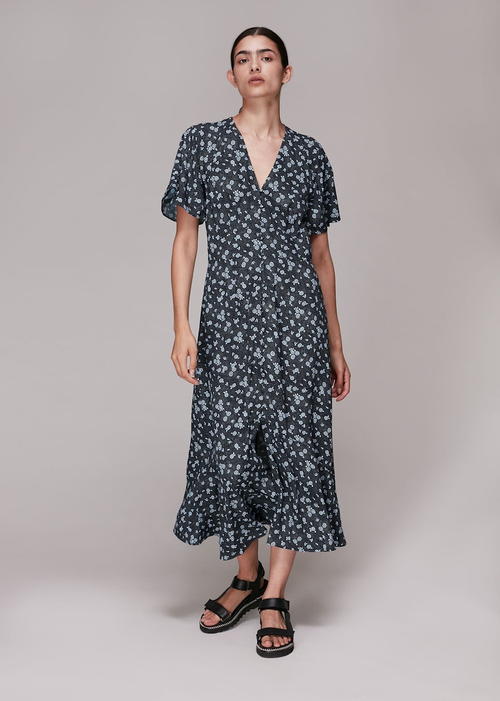 Whistles daisy print midi dress shop