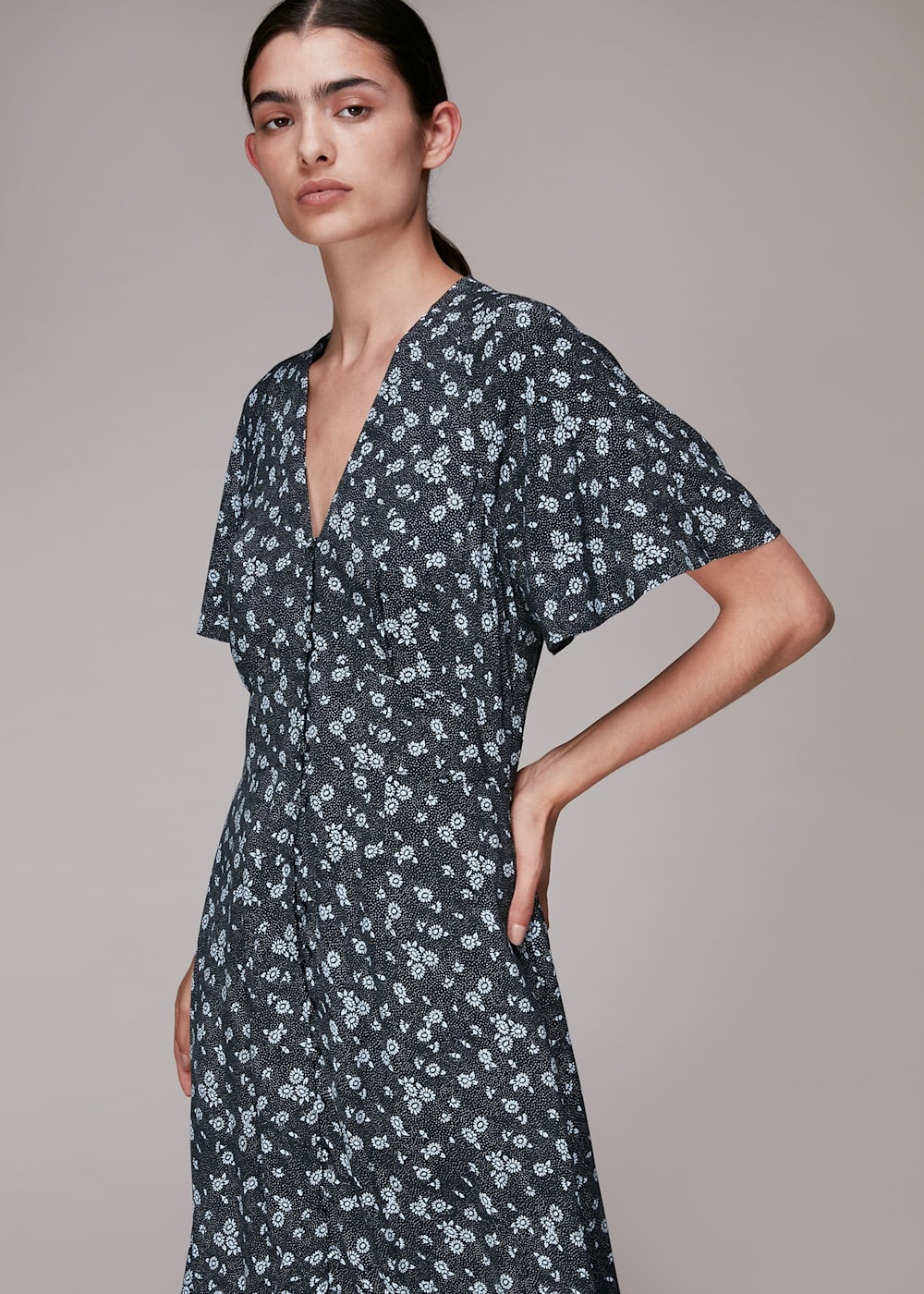 Whistles daisy print midi dress deals