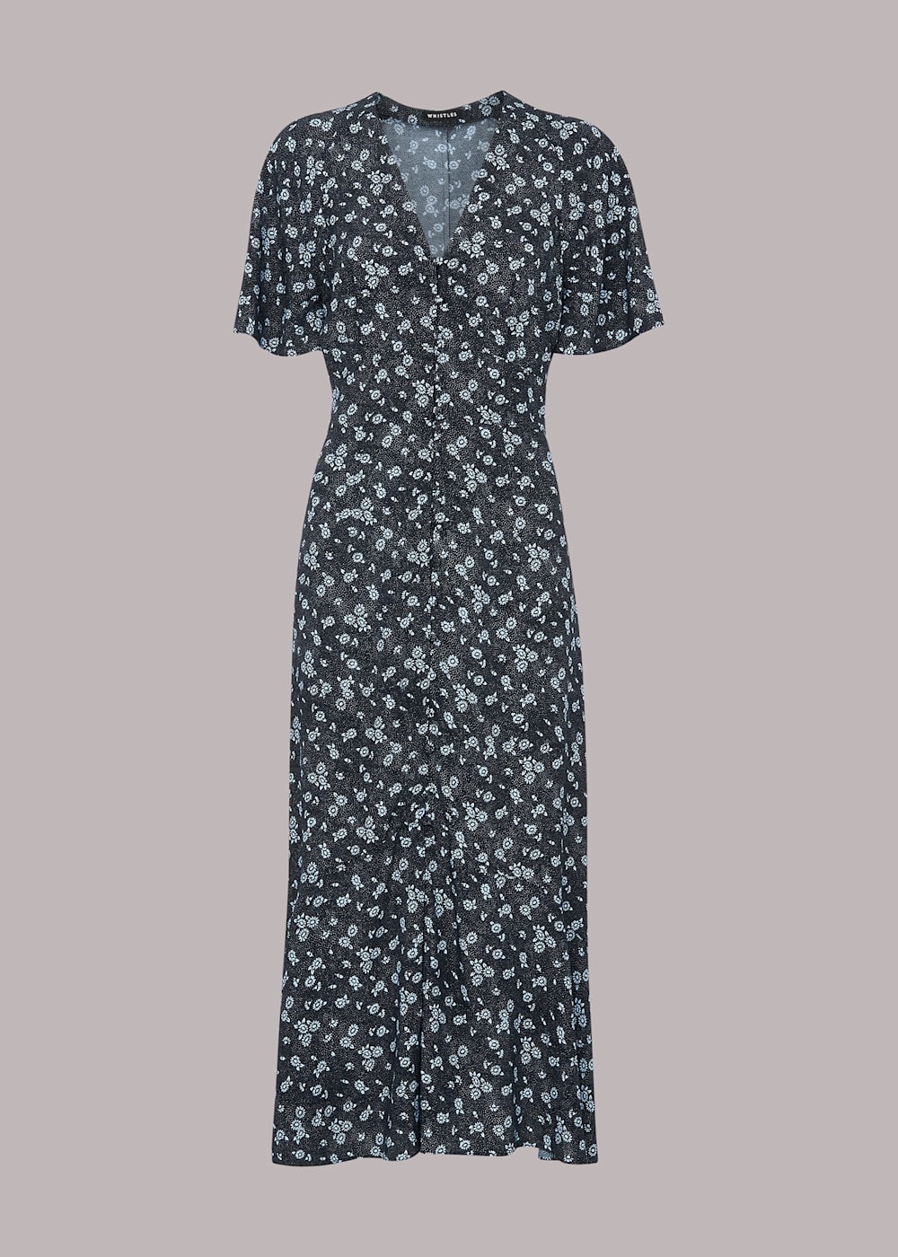Blue Multi Daisy Spot Print Midi Dress WHISTLES Whistles UK