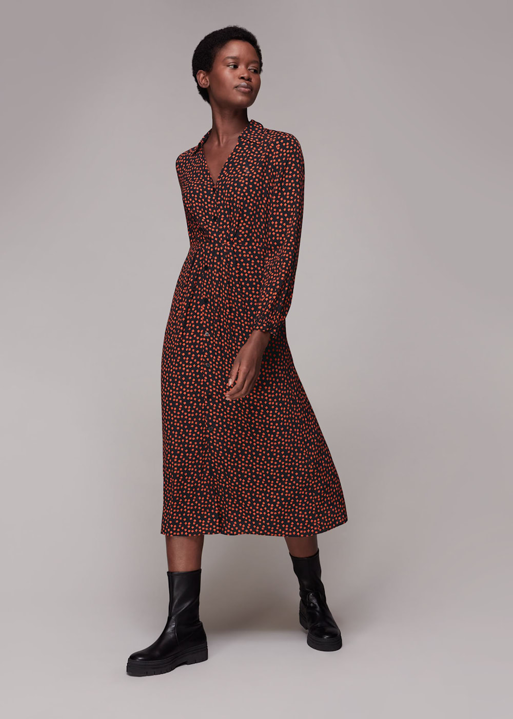 Floral print midi dress cheap