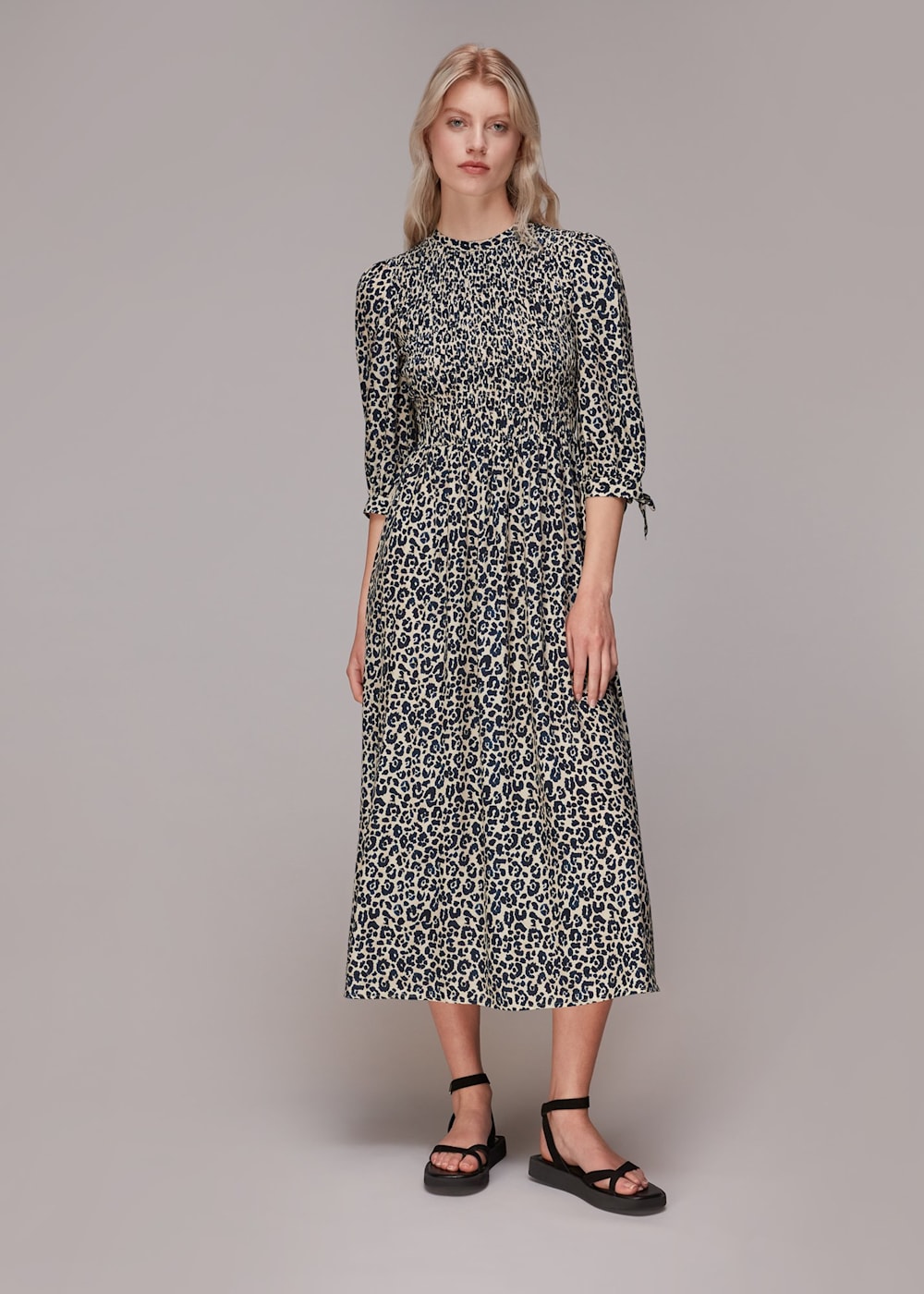 Cheetah print dress midi discount