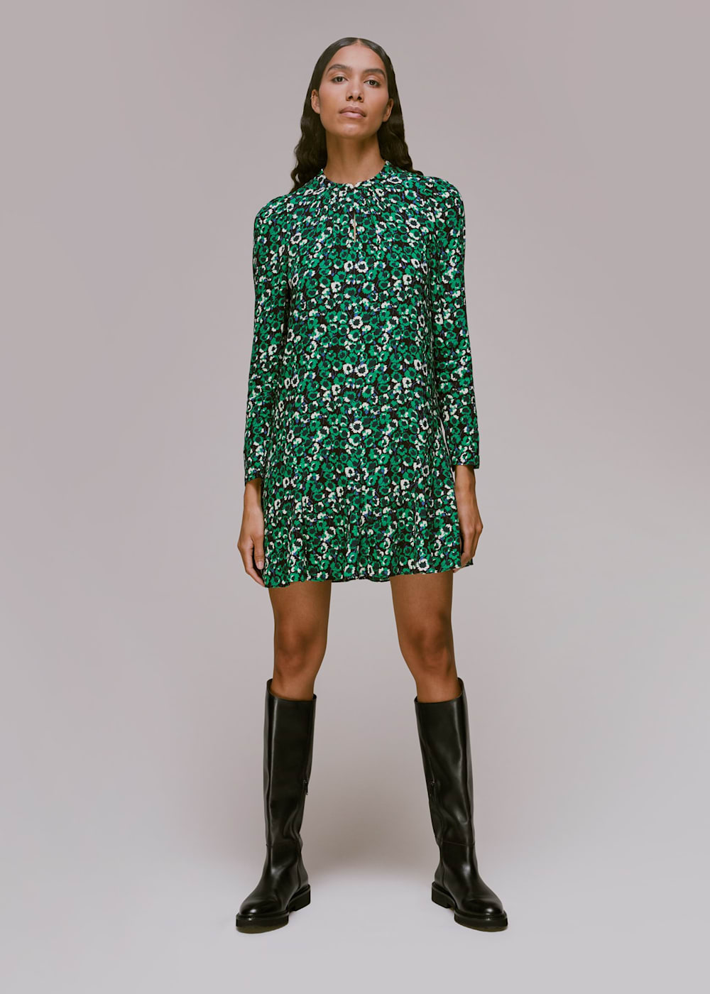 Green Multi Millie Dandelion Floral Dress WHISTLES Whistles UK