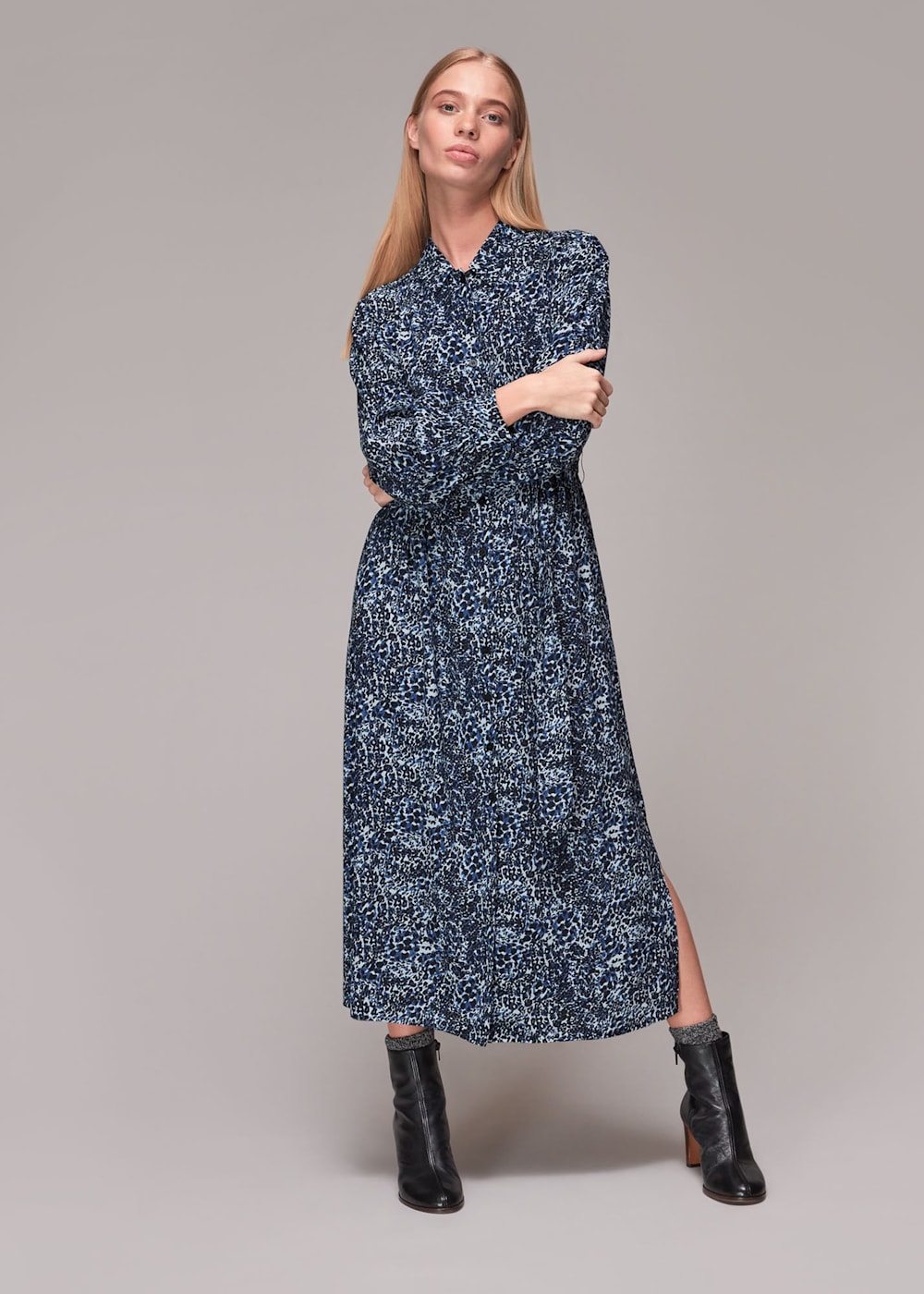 Animal print shirt dress whistles discount