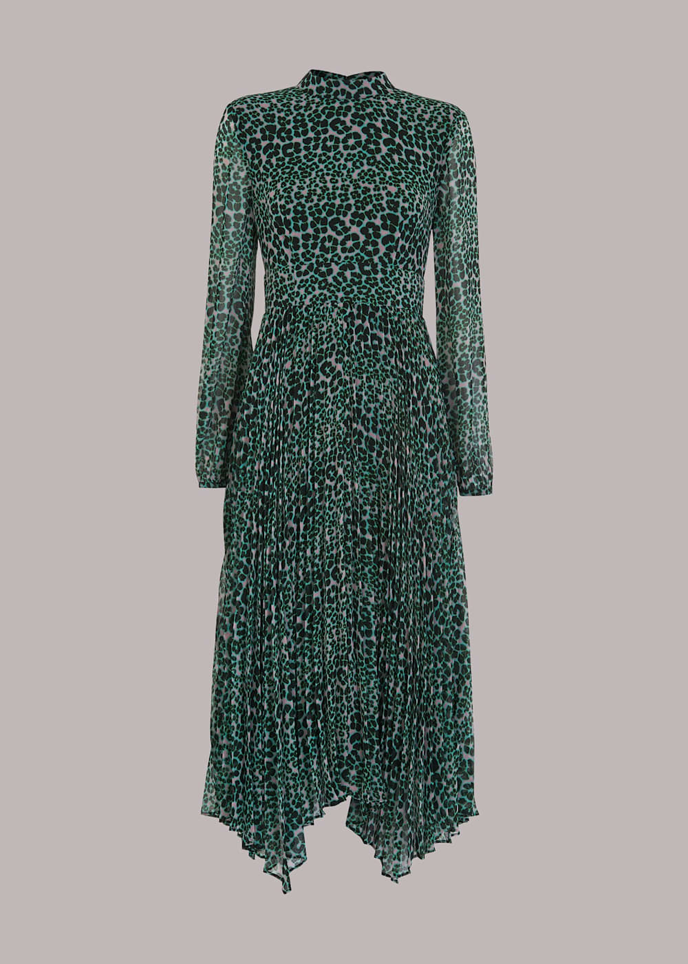 Whistles green pleated dress 2025
