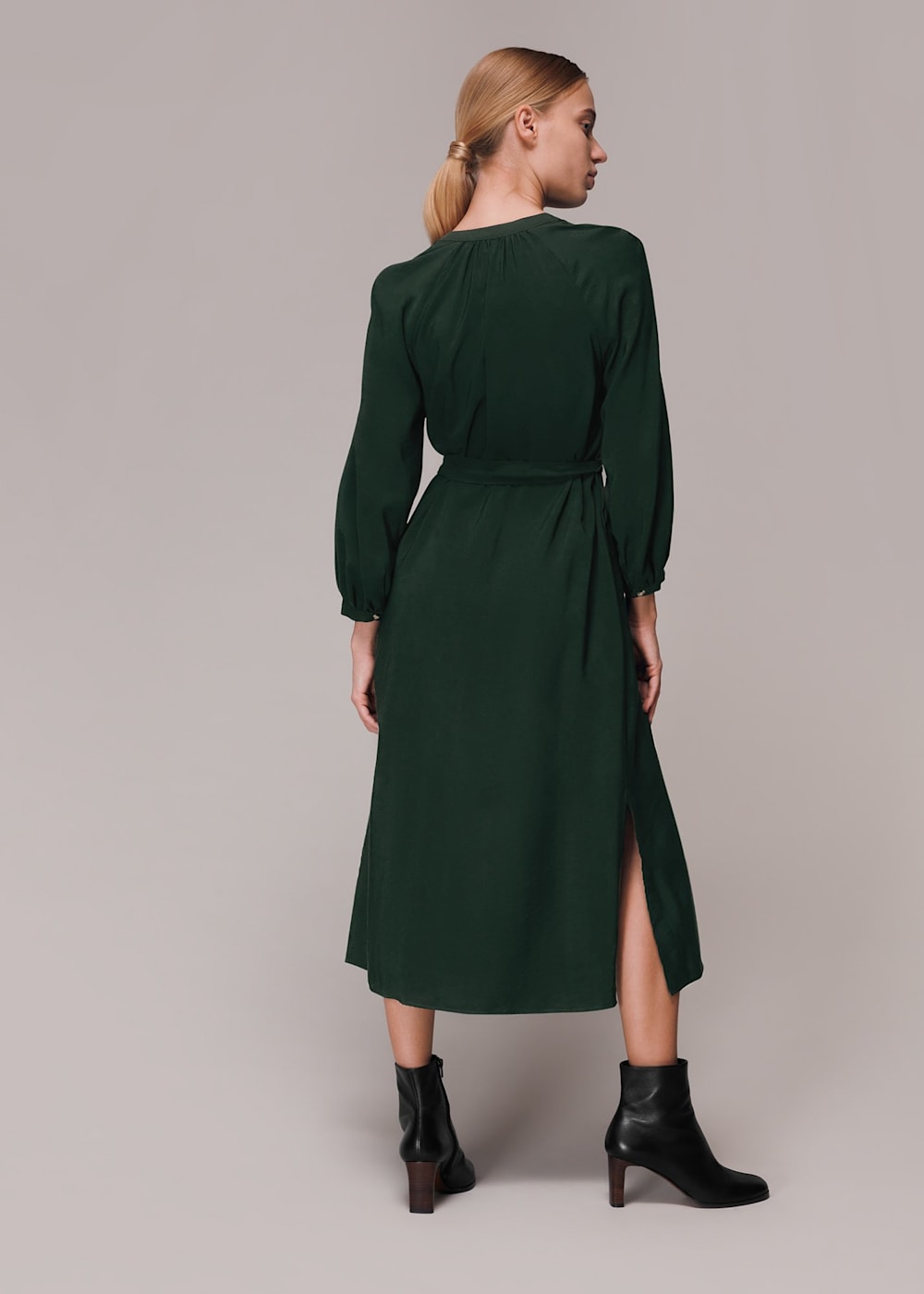 Dark green midi dress uk clearance