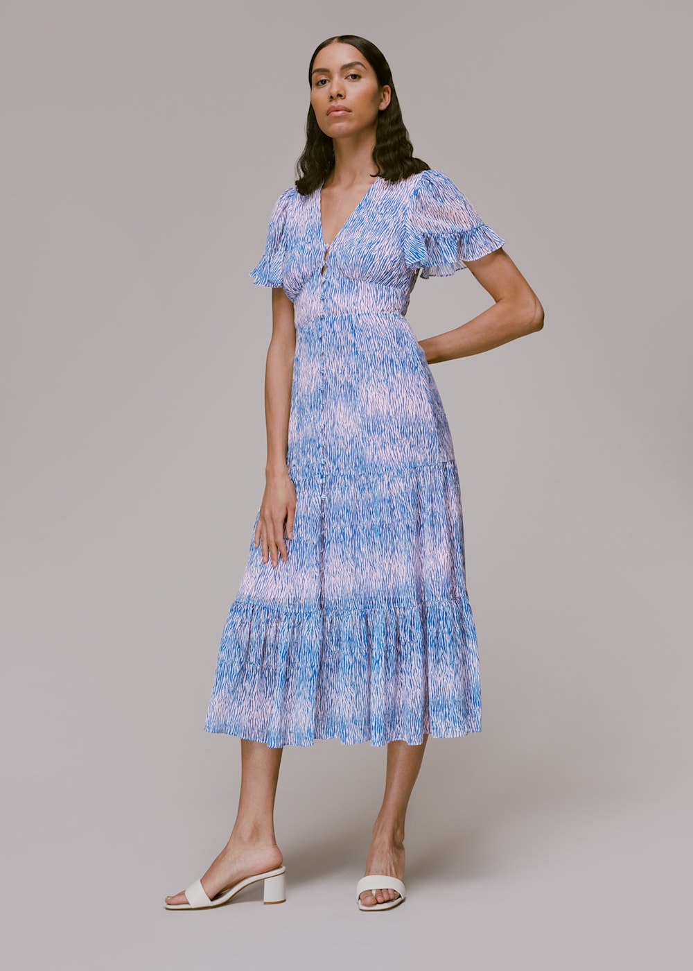 Whistles almond print dobby dress new arrivals