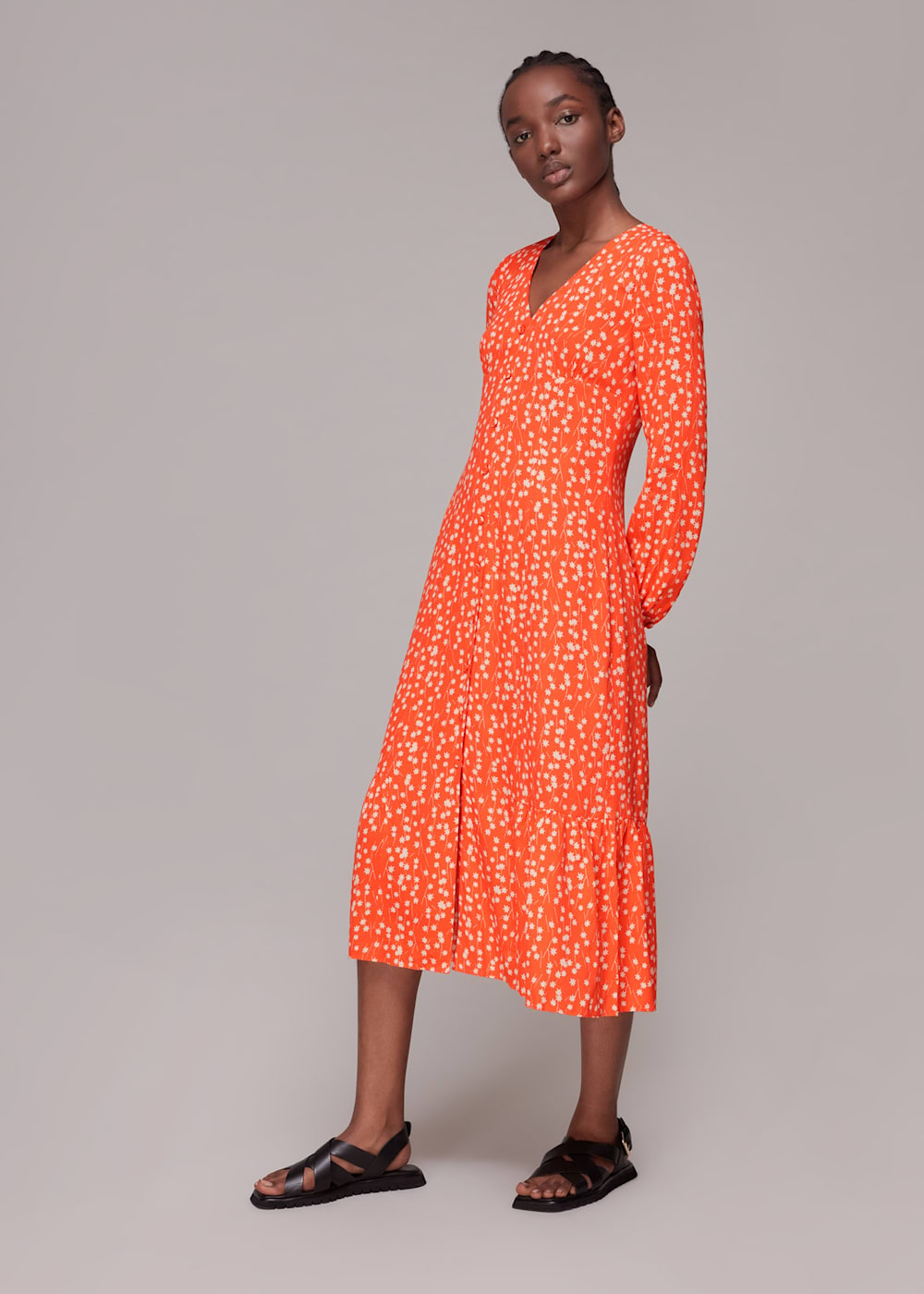 Whistles orange dress on sale