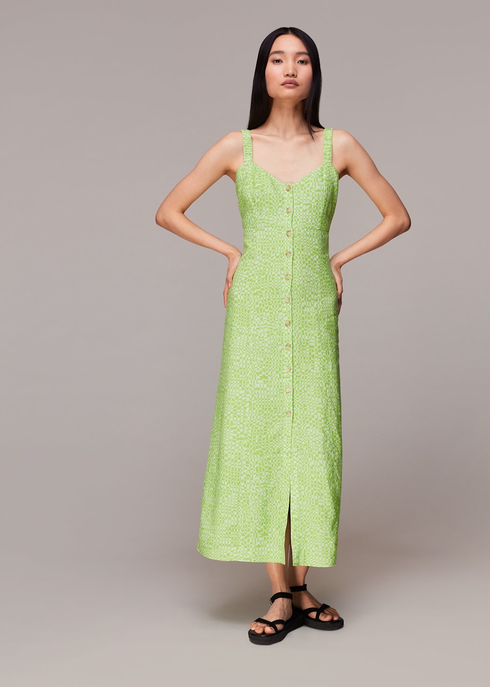 Lime midi dress top