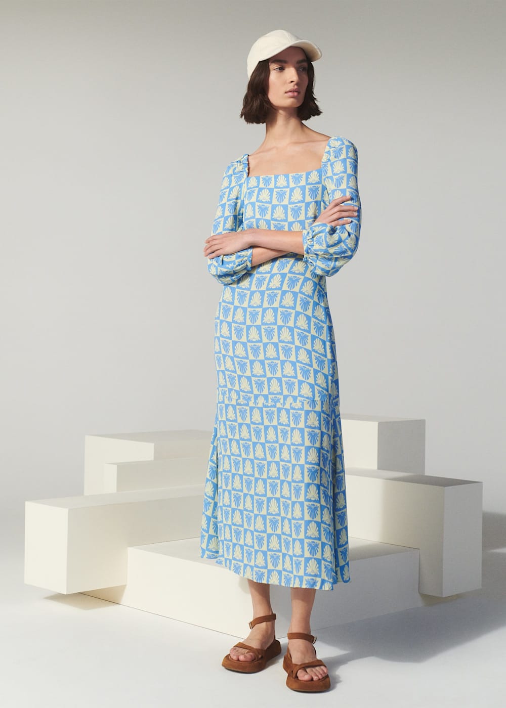 Whistles blue and white dress 2025
