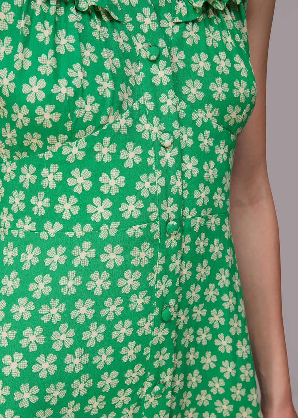 Green daisy print dress best sale