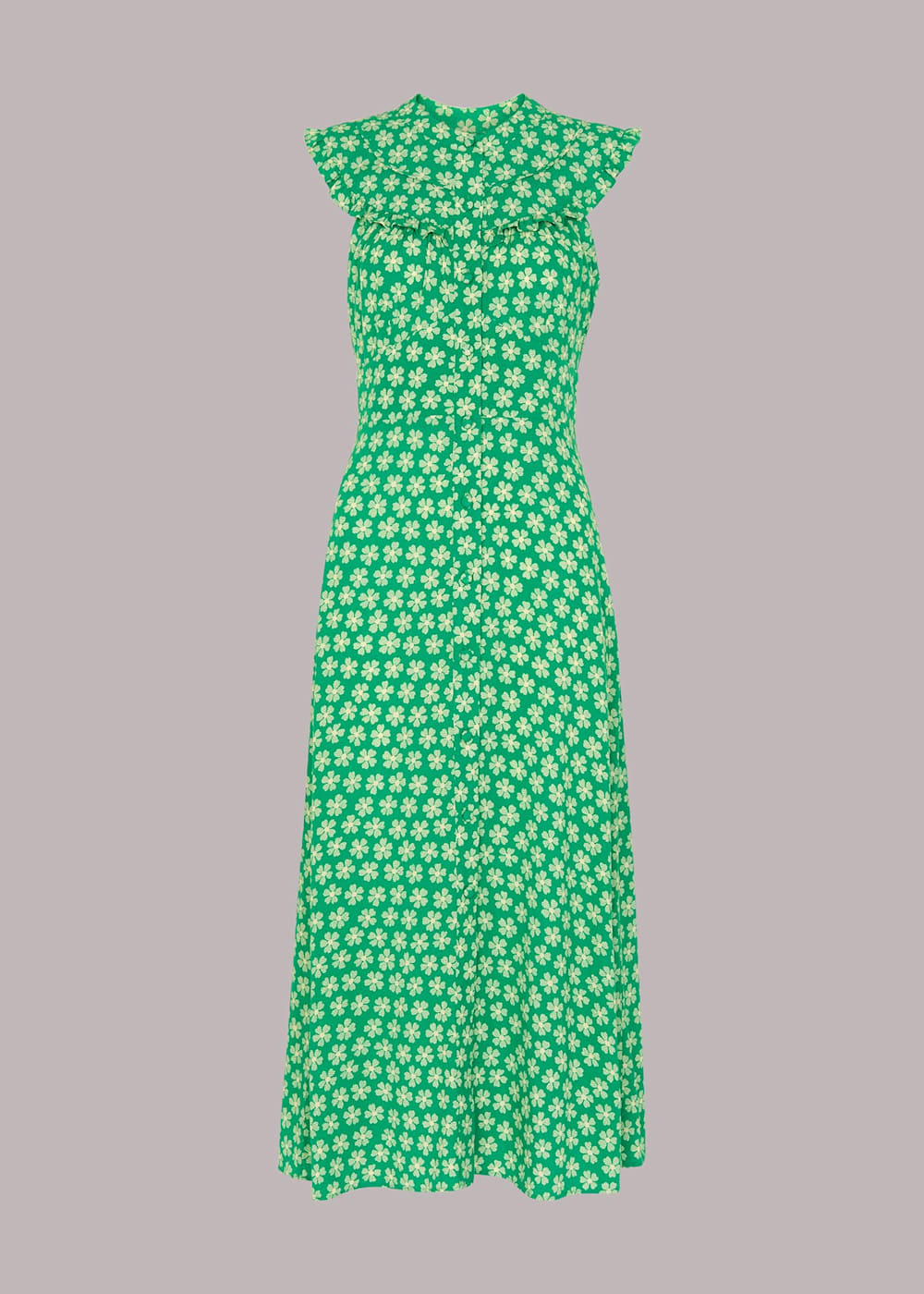 Whistles green ditsy dress 2025