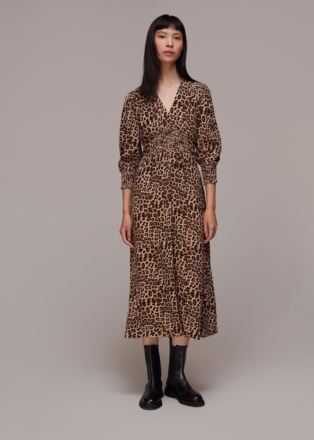 Whistles adrianne cheetah dress clearance
