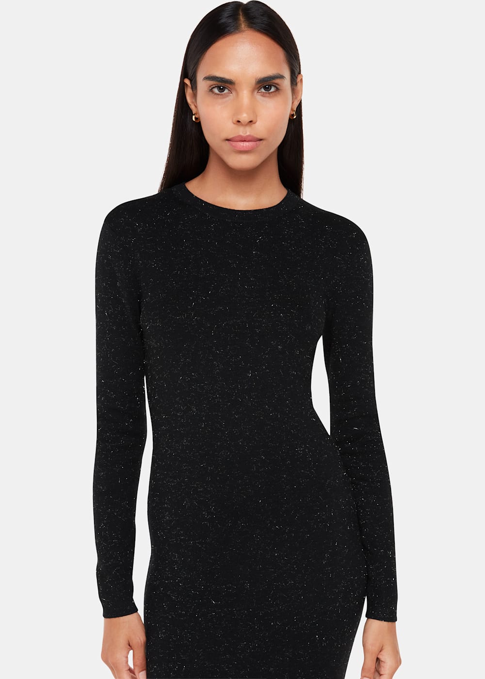 Women s Black Sparkle Knit Sweater Dress Whistles US