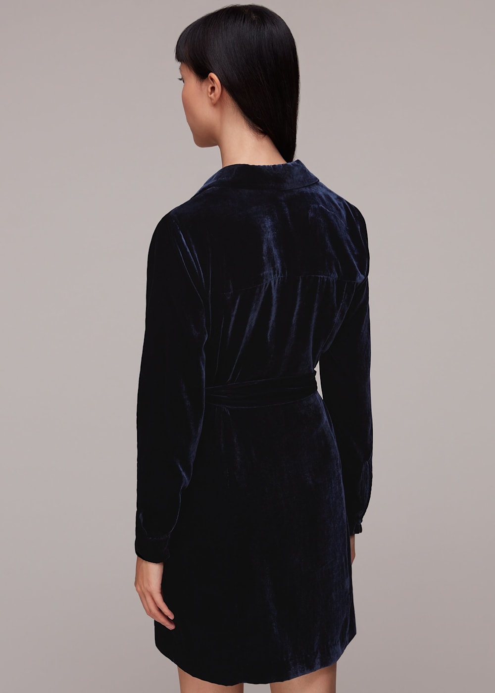 Navy wrap mini dress on sale