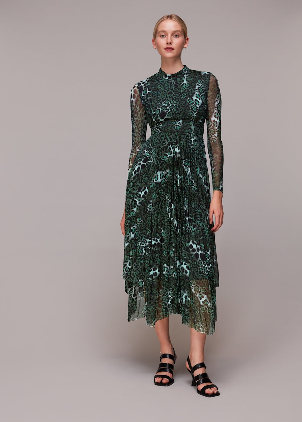 Whistles mini leopard pleated dress on sale