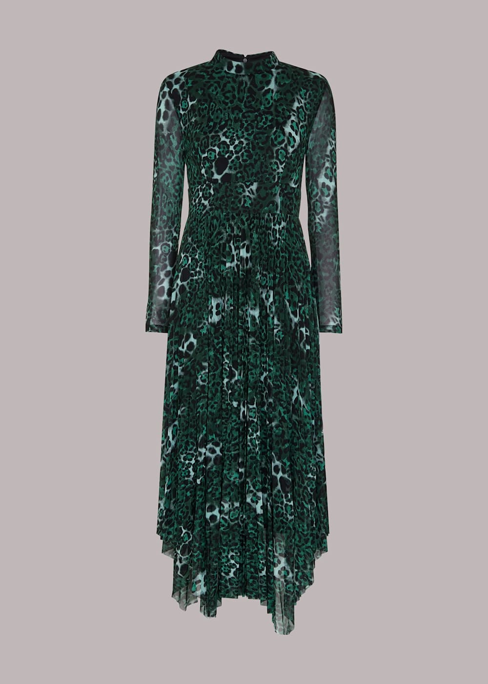 Whistles green pleated dress clearance