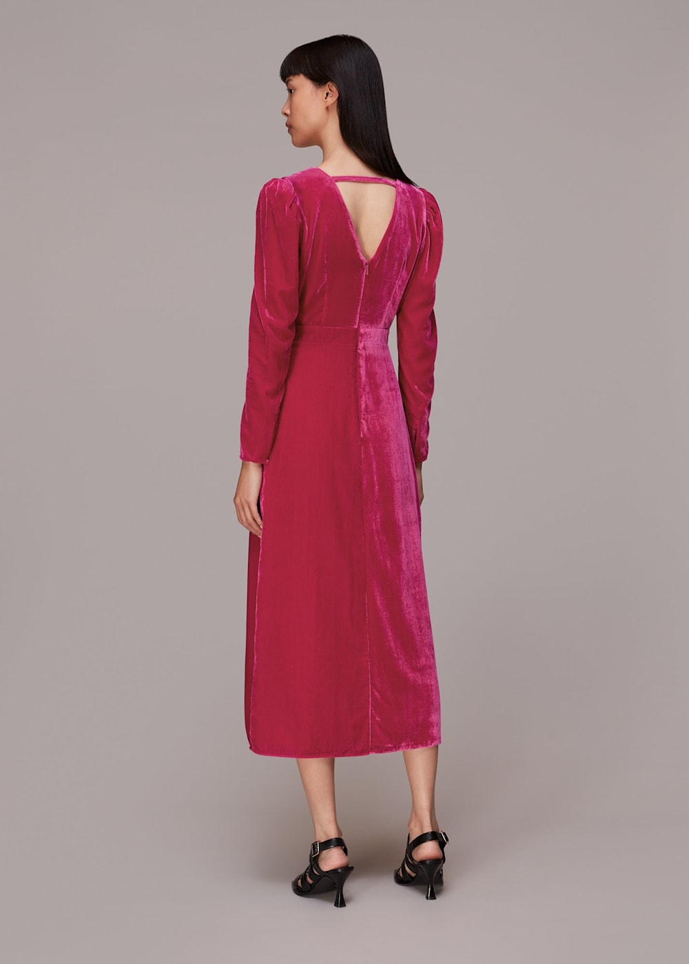 Pink velvet gown sales