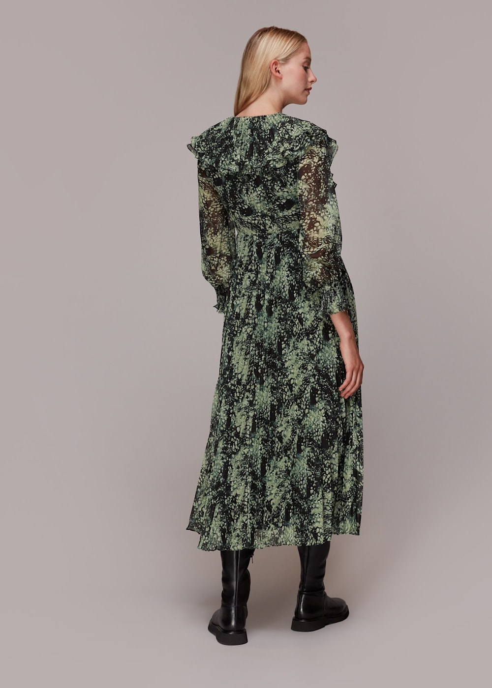 Whistles snow blossom pleated dress hot sale