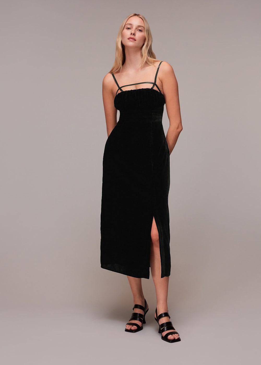 Black Cut Out Velvet Party Dress Black Cut Out Velvet Party Dress