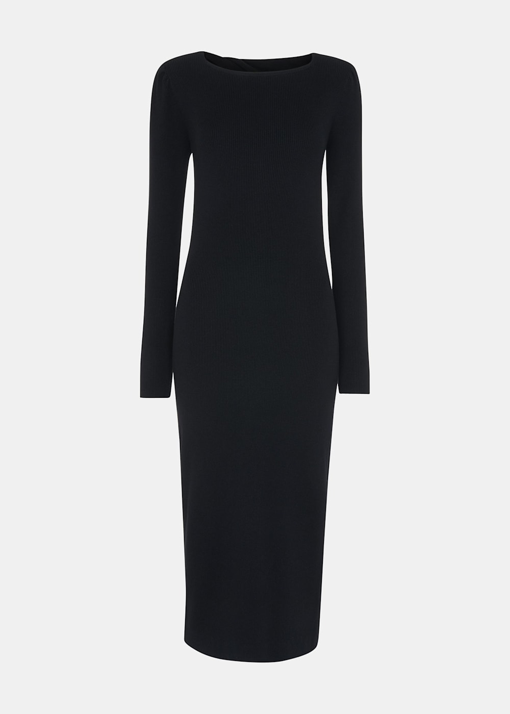 Black Cut Out Twist Knitted Dress | WHISTLES | Whistles US |