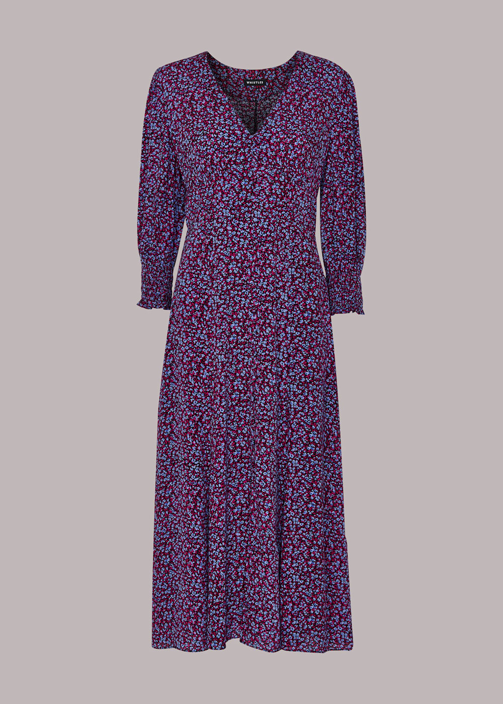 Black dress with purple flowers sales