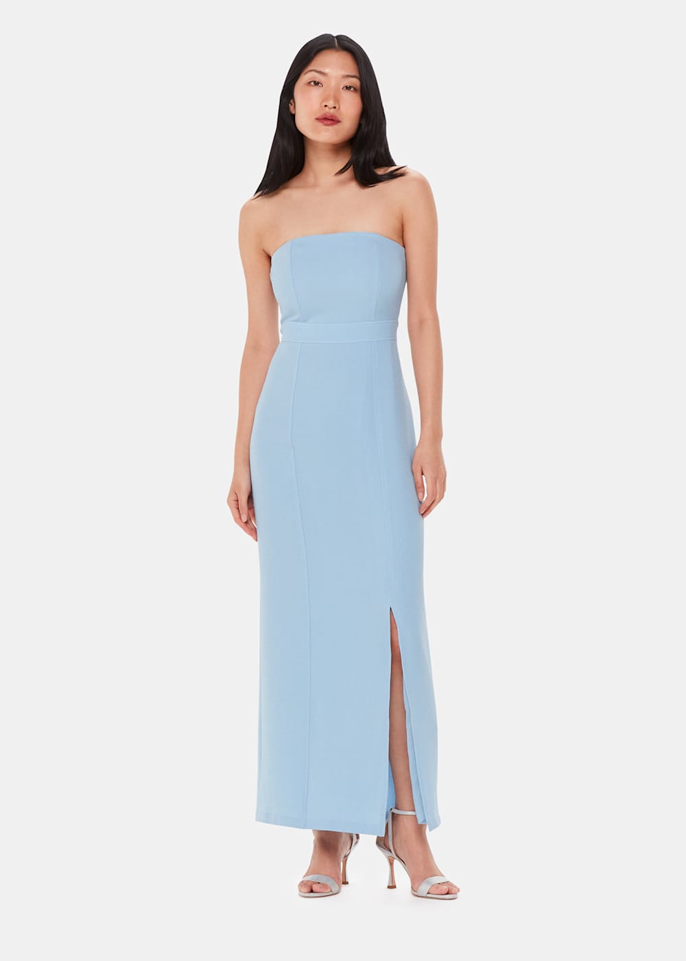 Whistles Light Blue Strapless Bandeau Maxi Dress Buy Now Whistles UK