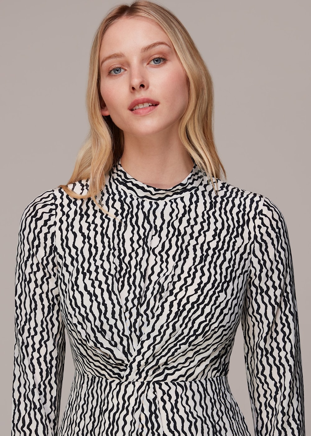 Ivory Multi Wiggle Print Silk Midi Dress WHISTLES Whistles UK