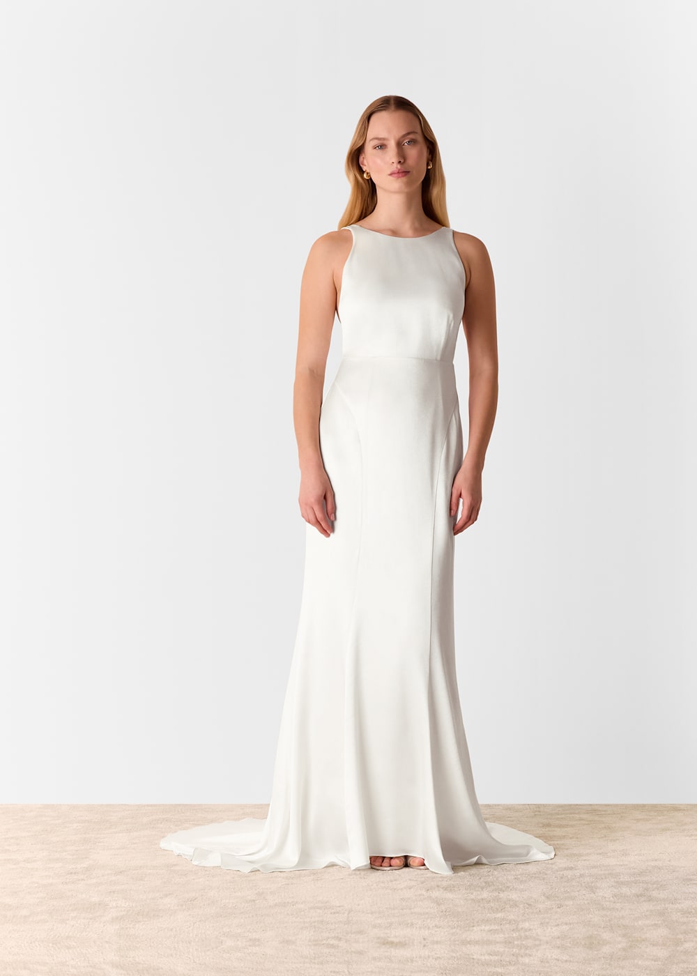 Ivory Multi Lina Satin Wedding Dress WHISTLES Whistles UK