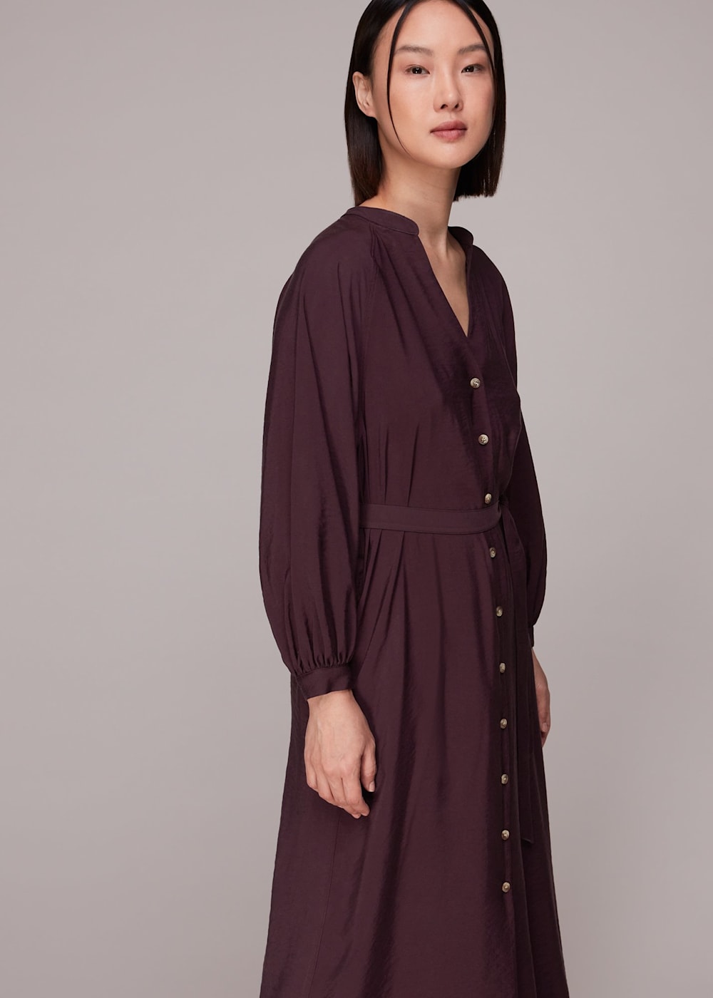 Eggplant midi dress clearance