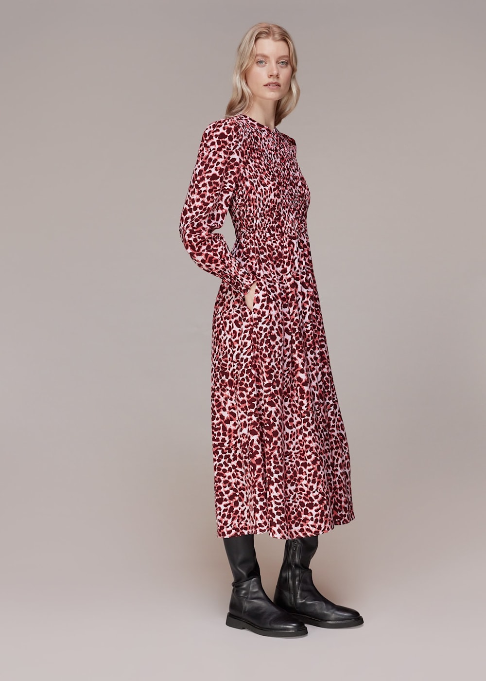 Pink leopard print dress hot sale