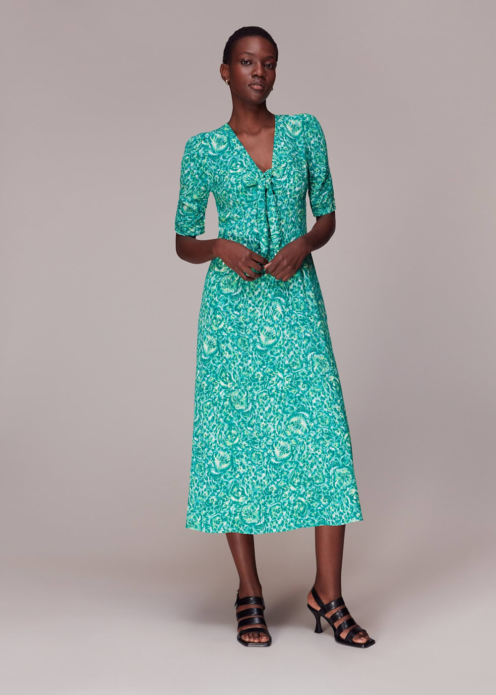 Floral midi dress uk top