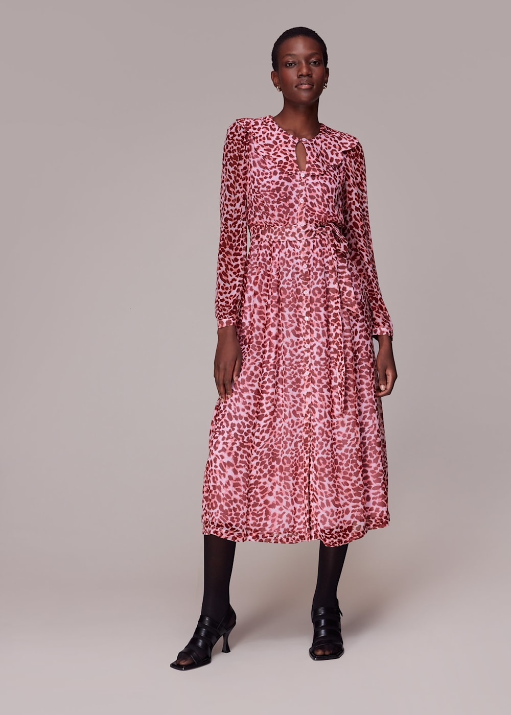 Cheetah print dress midi discount