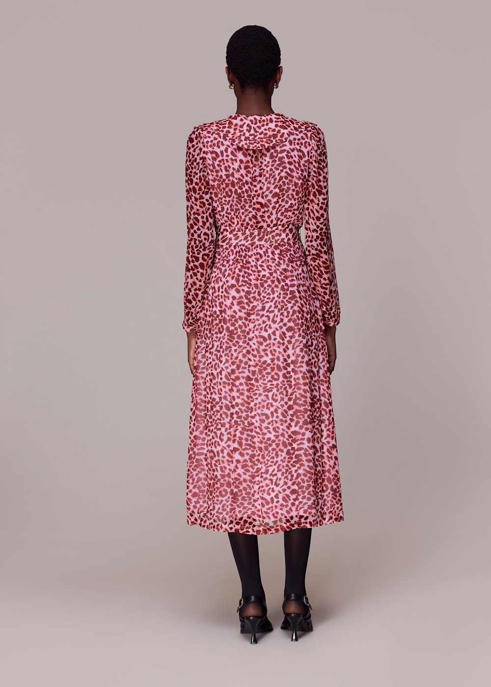 Pink Multi Abstract Cheetah Midi Dress WHISTLES Whistles UK