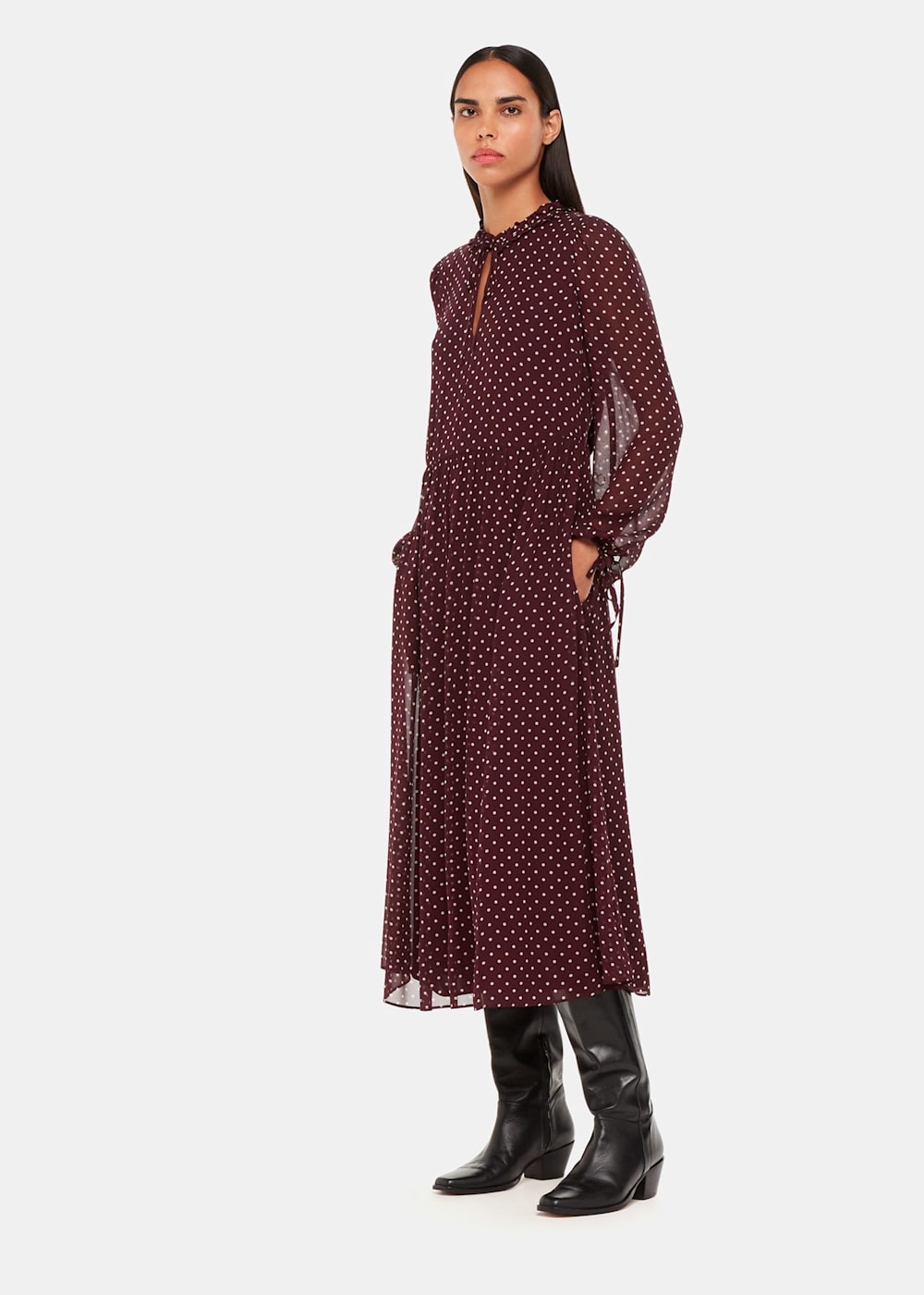 Whistles burgundy dress sale