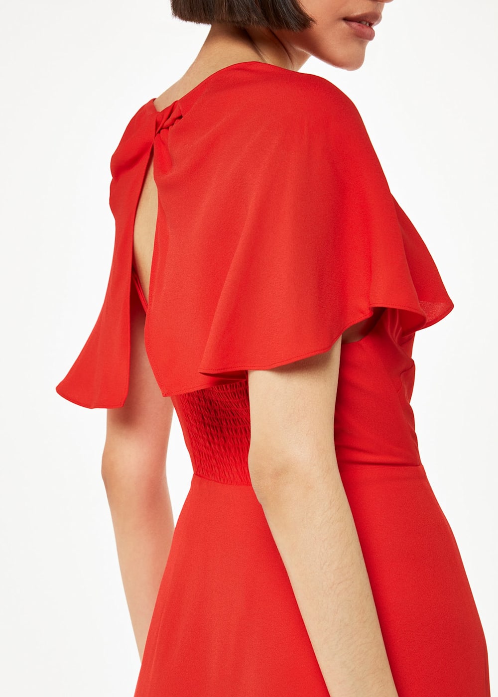 Red cape sleeve dress 2025