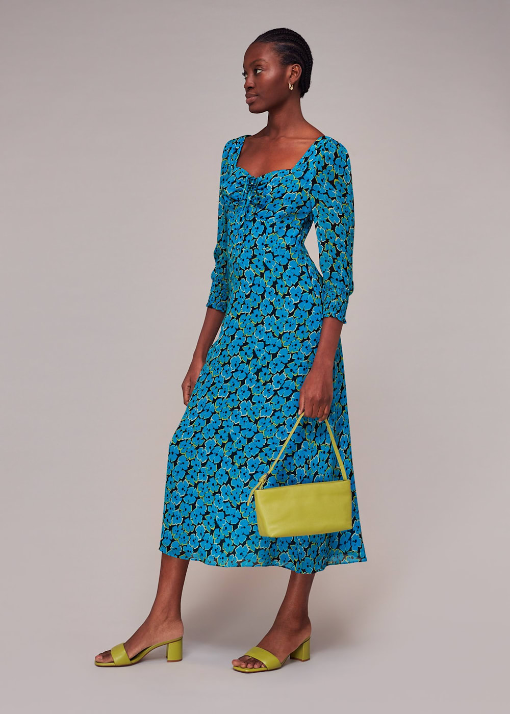 Whistles blue floral dress 2025