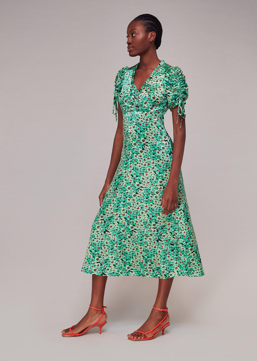 Whistles meadow print flippy dress on sale
