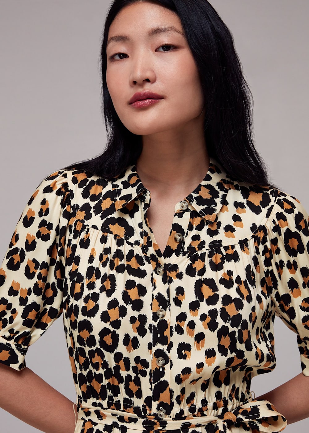 Whistles animal print shirt dress online